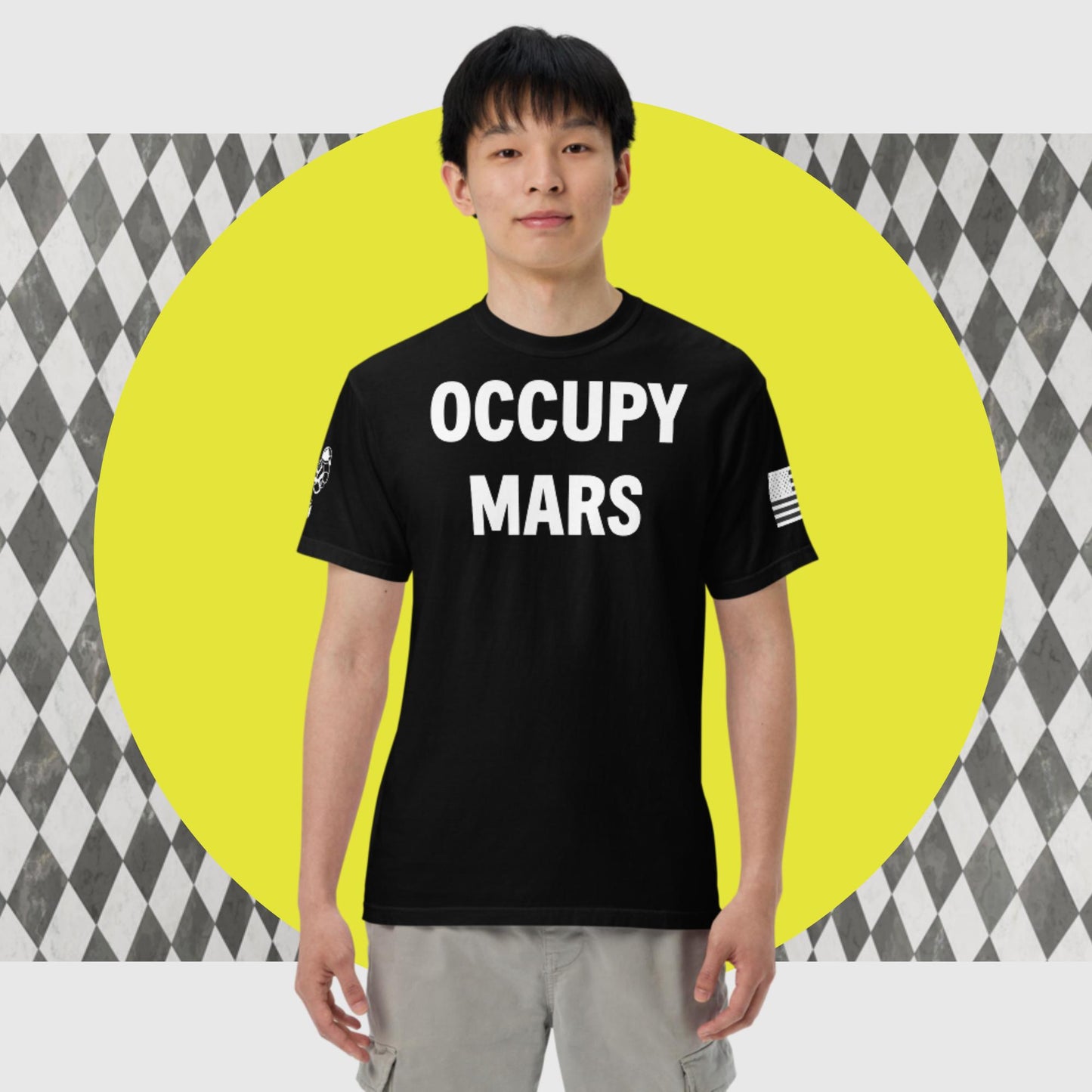 Men’s heavyweight t-shirt -Occupy Mars